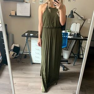Lush Olive Green Maxi Dress ☀️